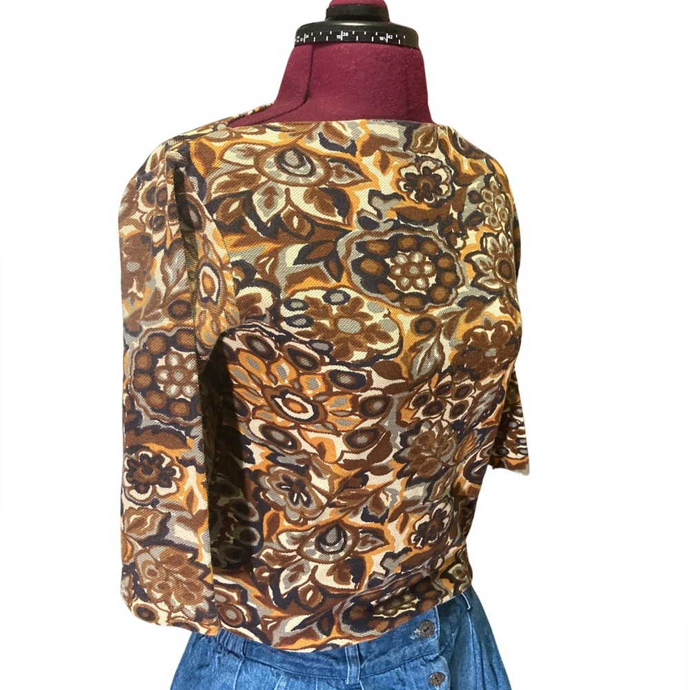Vintage 1960s Paisley Boatneck Top